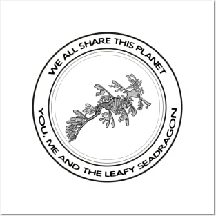 Leafy Seadragon - We All Share This Planet - on white Posters and Art